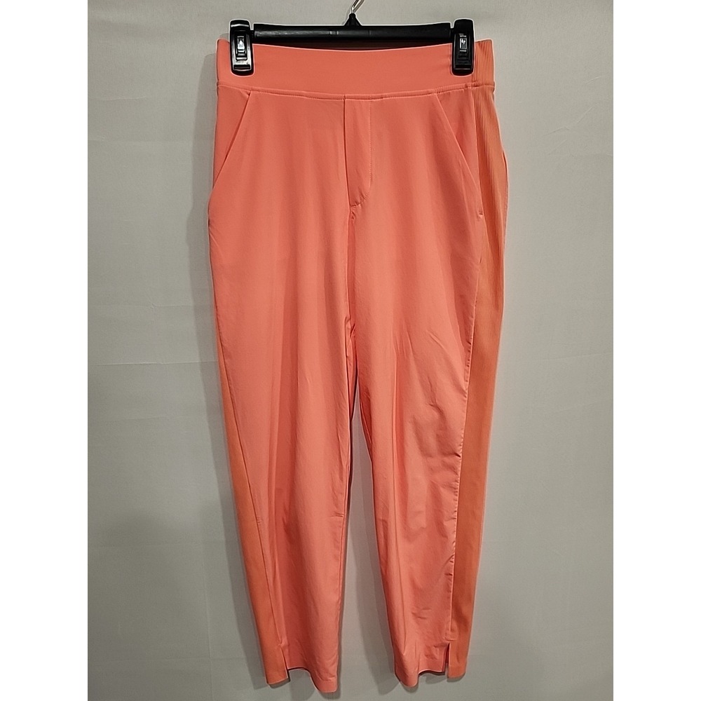 Athleta Peach Brooklyn Ankle Pants with Ribbed Sides Sz. 0, 27.5‎ Inseam Pockets